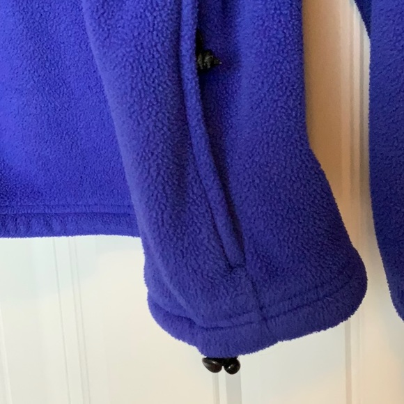 LL BEAN Polar Fleece Quarter Zip Jacket Large Pullover Coat 1/4 Blue Polartec - Picture 3 of 10